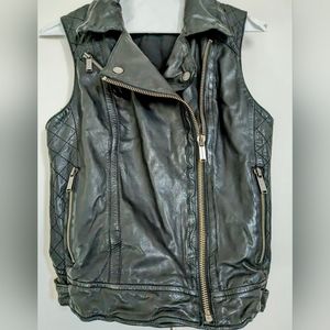 Michael Kors Black Leather Vest  XS